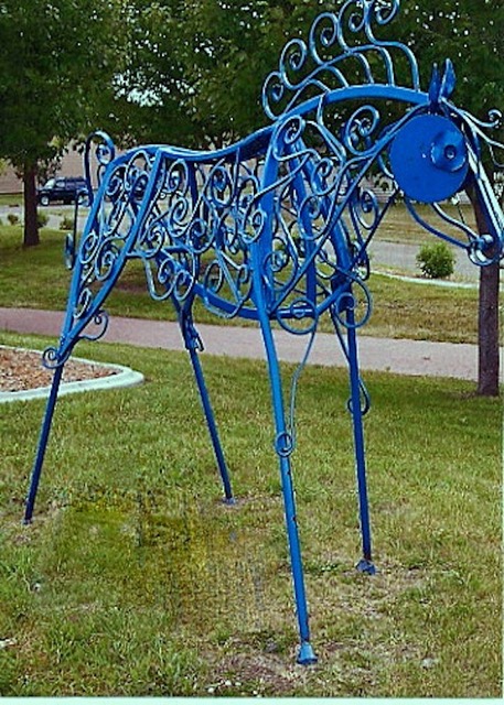 Blue Horse Farmington Sculpture Garden 7ft H. powder coated steel