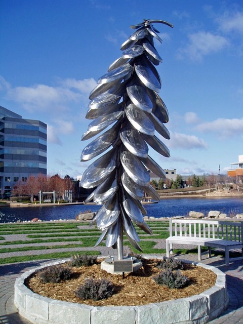 Continumn Stainless Steel 10ft high located in Edina Sculpture Garden Minnesota